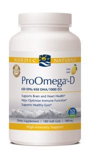 Bottle of anti-inflammatory omega-3 fatty acids